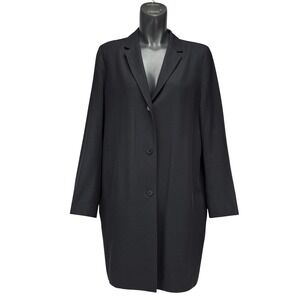 COS Longline 3 Button Black Blazer Coat Size 12